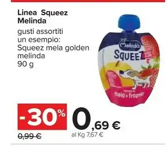 Carrefour Squeez mela golden 90 g(ml) offerta