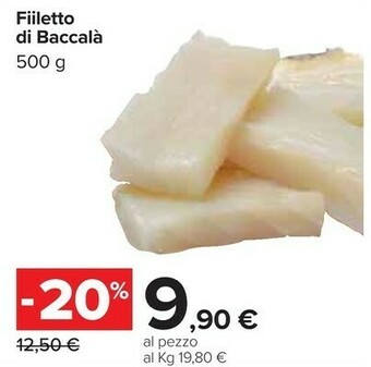 Carrefour Fiiletto di baccalà offerta