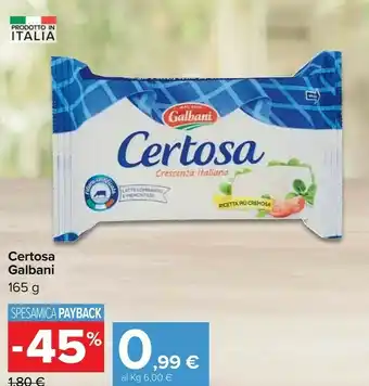 Carrefour Certosa crescenza 165 g(ml) offerta