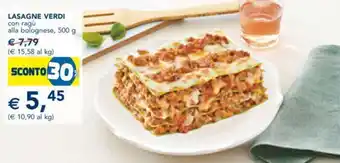Esselunga LASAGNE VERDI con ragù alla bolognese, 500 g offerta