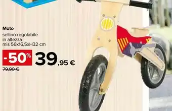 Moto sellino regolabile in altezza