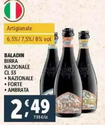Deco Supermercati BALADIN BIRRA NAZIONALE cl 33 offerta