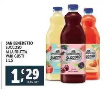 Deco Supermercati SAN BENEDETTO SUCCOSO ALLA FRUTTA VARI GUSTI L1,5 offerta