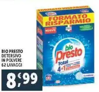 Deco Supermercati BIO PRESTO DETERSIVO IN POLVERE 62 LAVAGGI offerta