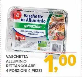 Todis VASCHETTA ALLUMINIO RETTANGOLARE 4 PORZIONI 4 PEZZI offerta