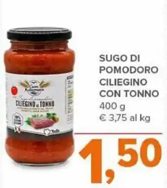 Todis SUGO DI POMODORO CILIEGINO CON TONNO 400 g offerta