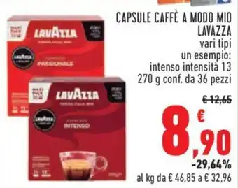 Conad City CAPSULE CAFFÈ A MODO MIO LAVAZZA 270 g conf. da 36 pezzi offerta