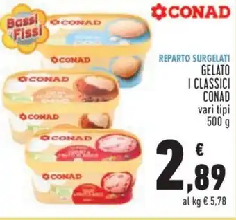 Conad City GELATO I CLASSICI CONAD vari tipi 500 g offerta