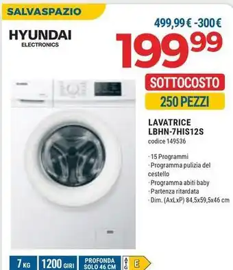 Sinergy HYUNDAI LAVATRICE LBHN-7HIS12S offerta