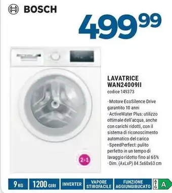 Sinergy BOSCH LAVATRICE WAN24009II offerta