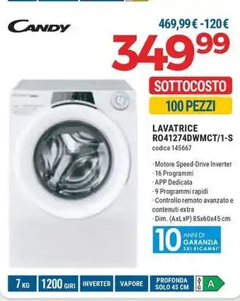 Sinergy CANDY LAVATRICE R041274DWMCT/1-S offerta