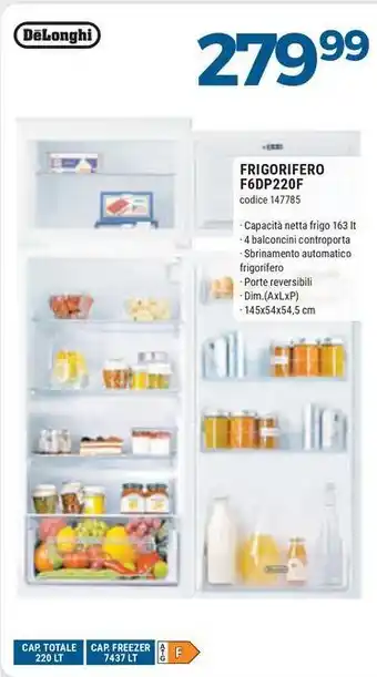 Sinergy DeLonghi FRIGORIFERO F6DP220F offerta