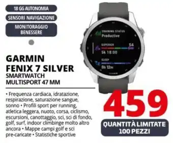 Comet GARMIN FENIX 7 SILVER SMARTWATCH MULTISPORT 47 MM offerta