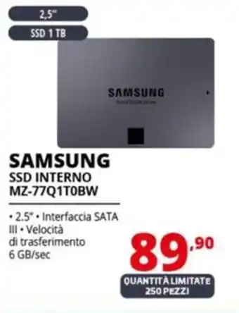 Comet SAMSUNG SSD INTERNO MZ-77Q1T0BW offerta