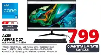 Comet ACER ASPIRE C 27 ALL IN ONE C27-1800 offerta