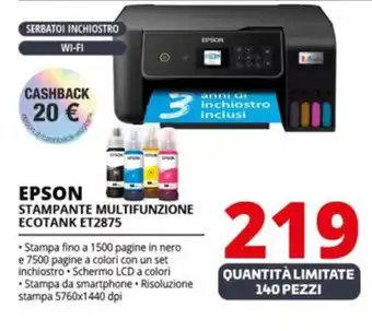 EPSON STAMPANTE MULTIFUNZIONE ECOTANK ET2875