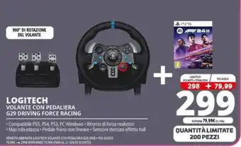 Comet LOGITECH VOLANTE CON PEDALIERA G29 DRIVING FORCE RACING offerta