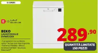 Comet BEKO LAVASTOVIGLIE DVN05320X offerta