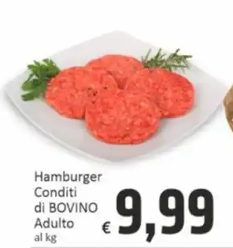 Paghi Poco Hamburger Conditi di BOVINO Adulto offerta