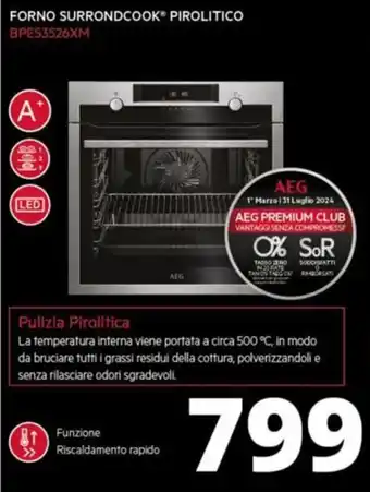 Comet AEG FORNO SURRONDCOOK PIROLITICO BPE53526XM offerta
