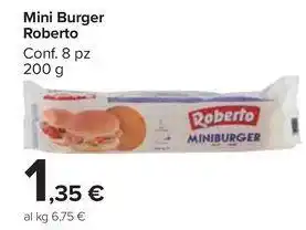 Carrefour Market Mini Burger Roberto Conf. 8 pz 200 g offerta
