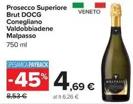 Prosecco Superiore Brut DOCG Conegliano Valdobbiadene Malpasso 750 ml