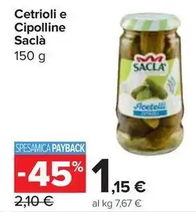 Carrefour Market Cetrioli e Cipolline Saclà offerta