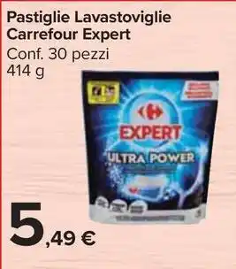 Carrefour Market Pastiglie Lavastoviglie Carrefour Expert Conf. 30 pezzi offerta