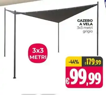 Franzy's Food GAZEBO A VELA 3x3 metri grigio offerta