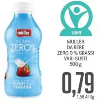 Supermercati Piccolo LIGHT MULLER DA BERE ZERO 0% GRASSI VARI GUSTI 500 g offerta