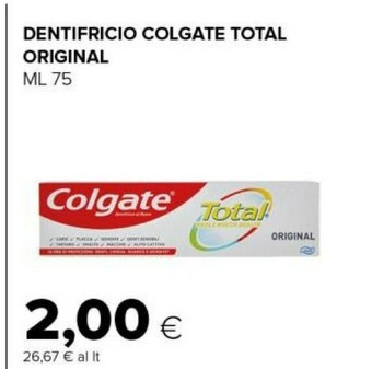 Tigre Dentifricio total original offerta