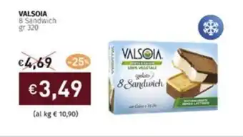 Prezzemolo e Vitale VALSOIA 8 Sandwich gr 320 offerta