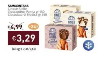 Prezzemolo e Vitale SAMMONTANA Cinque Stelle Croccantino, Panna gr 450 Cioccolato di Modica gr 360 offerta