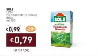 Prezzemolo e Vitale SOLE Latte Parzialmente Scremato Brick ml 500 offerta