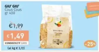 Prezzemolo e Vitale GIU' GIU' Cous Cous gr 400 offerta