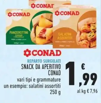 Conad SNACK DA APERITIVO CONAD 250 g offerta
