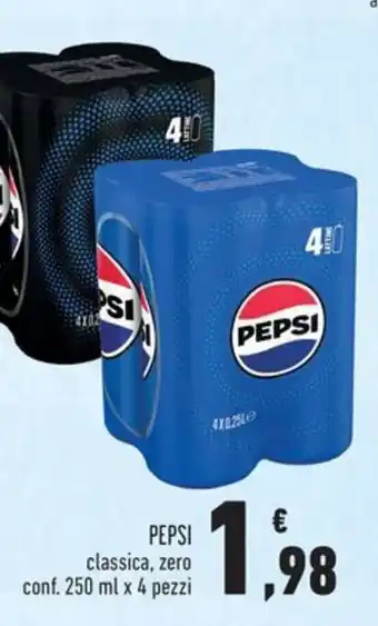 Conad PEPSI classica, zero conf. 250 ml x 4 pezzi offerta