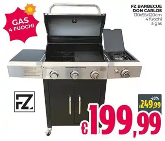 FZ BARBECUE DON CARLOS 130x55x120cm 4 fuochi a gas