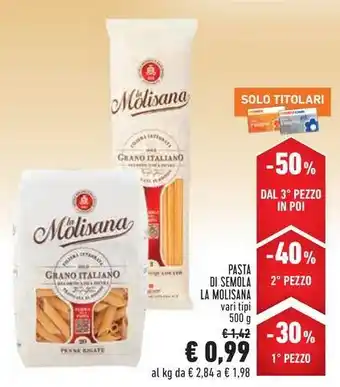 Conad PASTA DI SEMOLA LA MOLISANA vari tipi 500 g offerta