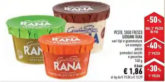 Conad PESTO, SUGO FRESCO GIOVANNI RANA offerta