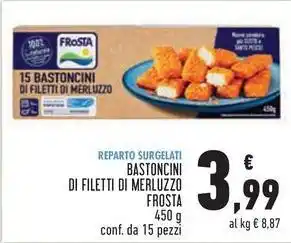 Conad BASTONCINI DI FILETTI DI MERLUZZO FROSTA 450 g offerta