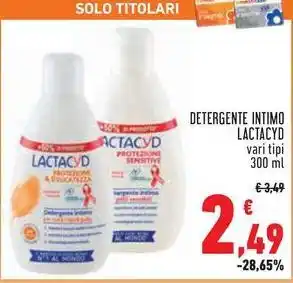 Conad DETERGENTE INTIMO LACTACYD vari tipi 300 ml offerta