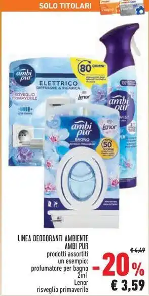 Conad LINEA DEODORANTI AMBIENTE AMBI PUR offerta