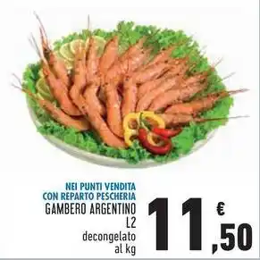 Conad GAMBERO ARGENTINO L2 decongelato al kg offerta