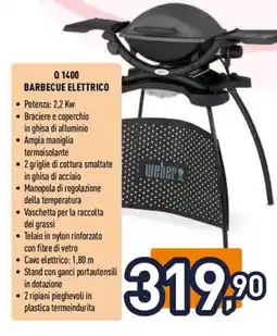 Unieuro Q 1400 BARBECUE ELETTRICO offerta