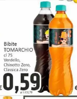Paghi Poco Bibite TOMARCHIO cl 75 Verdello, Chinotto Zero, Classica Zero offerta