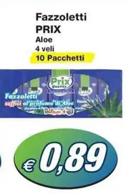 Prix Quality Fazzoletti PRIX Aloe 4 veli 10 Pacchetti offerta