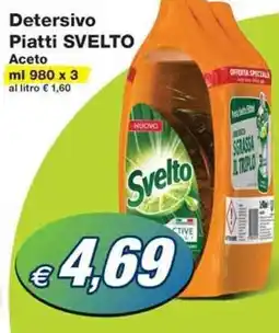 Prix Quality Detersivo Piatti SVELTO Aceto ml 980 x 3 offerta