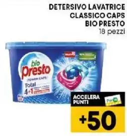 Pam DETERSIVO LAVATRICE CLASSICO CAPS BIO PRESTO 18 pezzi offerta
