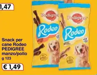Famila Pedigree Rodeo manzo/pollo Snack per cane 123g offerta